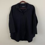 Tuckernuck Pomander Place Black Easy Polo Swing Sweatshirt Size M/L Photo 3
