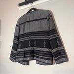 Loft Blazer Jacket Open Front Blue Lined Cotton Aztec Pattern Fringe Size Medium Photo 8