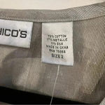 Chico's Chico’s blouse Sz 2 simple sheen Carys top silver silk blend sheet metallic $5 Photo 3