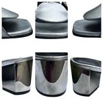 Pierre Hardy Bulles Leather Mule Sandals Silver Metallic Chrome Block Heels US 8 Photo 15
