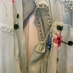 ASOS Sheer Floral Light Soft Pale Green Long Sleeve Cutout Romper Photo 3