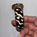 BROWN AND CREME COLORED BRACELET. WITH BRASS LIKE HARDWARE PIN CLOSURE VINTAGE Photo 3