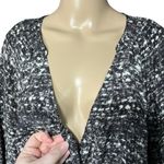 Joie  Womens Silk Surplice Faux Wrap Peplum Blouse Top Shirt Black Gray Small Photo 2