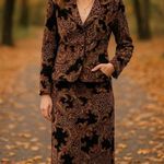 Vintage Gotcha Covered Baroque Animal Print Skirt Suit Set Made USA Size 12 14 Black Photo 0