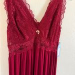 Alcea Rosea Luxurious Burgundy Lace Chemise nightgown size medium Red Photo 2