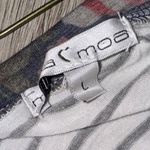 Moa Moa  Striped Short Sleeve Tee Gray and White shirt top Photo 2