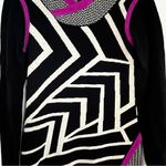 Title Nine Brazen Tunic Sweater Dress Merino Wool Size Small Black White Purple Photo 5