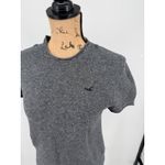 Hollister Dark Charcoal Gray Short Sleeve Knit Top Sweater S Y2K Rolled Collar Photo 3