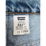 Levi's Vintage  551 Relaxed Fit Tapered Leg Jeans 16 Long Made in USA High Rise Photo 5