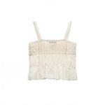 ZARA  Mixed Knit Top w/ Ties Eyelet Cami Tank Boho Cream White Women's Size Small Photo 4