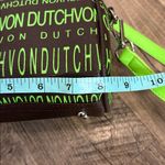 Von Dutch Y2K  Bowling Bag Brown with lime Green Satchel Crossbody logo print Photo 8