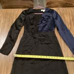 Diane Von Furstenberg  black blue color block 3/4 sleeve v neck silk midi dress 4 Photo 3
