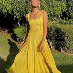 ZARA  butter mustard Yellow Maxi Dress flowy bohemian midi summer vacation Photo 4