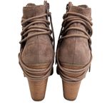 Charlotte Russe Rider Boots Taupe Size 9 Ankle Bootie Faux Suede Western Chunky Photo 6