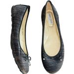 Jimmy Choo Women’s Round Toe Zebra Metallic Plisse Stripe Black Ballet Flats Photo 0