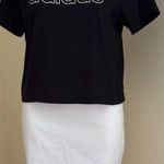 Adidas ’s Black And White Athletic Crop Top Sz S Photo 1