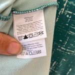 Eddie Bauer  Sz‎ L Midi Stretch Green Dress Shift Printed Shirred V Neck Photo 4
