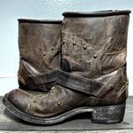 Old Gringo  Ankle Moto Boots Leather Embroidered Studded Semi Pointed Brown 7.5B Photo 2