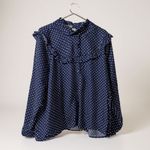 Joanie Clothing Violetta Polka Dot Blouse NEW 18 Blue Photo 1