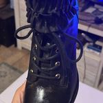 Betsey Johnson black leather 'Allexis' RUFFLE full zipper ankle boots -6M Photo 5