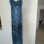 Reformation  Elise Knit Blue Sequin Dress Size Medium NWT Photo 2