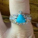 Sleeping Beauty Turquoise Sterling Silver Victorian Style Ring Size 9 Photo 0