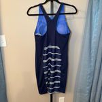 Athleta Colorblock Stripe Swim Active Dress Blue White Size Medium Photo 3