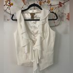 Midnight Velvet white Satin Blouse Size 6 Photo 9