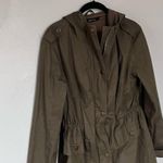 Ark & Co. hunter green, long, cargo jacket with a draw string waist. Small Photo 3