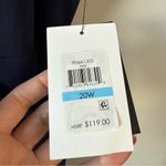 DKNY  Flutter Sleeve Belted Faux Wrap Midi Dress Navy Blue 22W Plus Size Photo 5