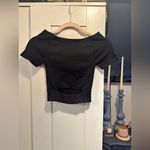 Free People NWOT Cut It Out Short Sleeve Top - Black $58 MSRP Photo 3