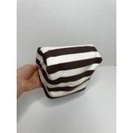 Henri Bendel  Cosmetic Bag Brown White Stripe Blue Strap Photo 6