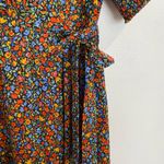 Tommy Hilfiger Black Floral Faux Wrap Midi Dress Sz 4 Photo 4