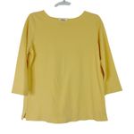 Talbots | Vintage Yellow Tee Shirt 3/4 Sleeve Cotton Spandex Womens Large Photo 0