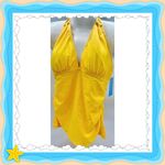 Yonique Halter Tankini Swimsuit Yellow V Photo 1