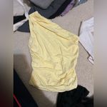 White Fox Boutique White Fox Lack Of Love One Shoulder Top Lemon Photo 3