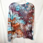Time and Tru Plus Size 2X Top Handmade Tie Dye Long Sleeve Earthy Blue Boho 628 Photo 2
