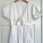 ASTR The Label Citrine Linen Bow Front Midi Dress Elegant White Small S Photo 3