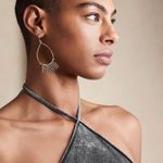 Banana Republic gunmetal grey velvet halter dress.Poly/Spandex. Size MP.NWT Photo 2