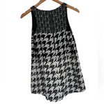 CAbi Women's Black White Broken Check Houndstooth Sleeveless Blouse XS #3090 Photo 3