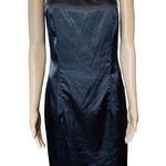 Joseph Ribkoff Vintage 90s Satin Silky Goth Glam Little Black Mini Slip Dress Photo 0
