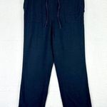 Alexander Jordan Linen Blend Straight Leg Pants Size Medium Navy Blue Pull On Photo 0