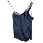 Ramy Brook  Socall Asymmetric Embellished Top Navy Casual Size XXS Photo 2