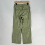 Avec Les Filles  Sage Green Soft‎ Faux Leather High Rise Straight Leg Pants XS Photo 6