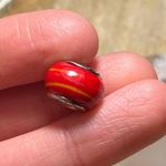 Sterling Silver Floral & Striped Glass 925 Bead Charms Photo 11