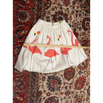 Alice + Olivia Hale Midi Flamingo Print Skirt Pink White Bird Animal Midi 10 Photo 2