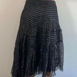 WD•NY Black Metallic Asymmetrical Maxi Skirt Size 8 Photo 5