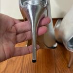 Karl Lagerfeld  PARIS Cyron Leather‎ Stiletto Booties Silver 8.5 Photo 7