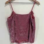 J.Crew  Pink Purple Crushed Velvet Ruffle Tank Top Size Medium New Photo 4