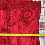 Frederick's of Hollywood  size 42 sweetheart red lace up corset red double laces Photo 8